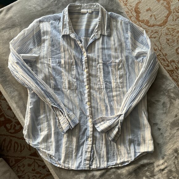 GAP Tops - EUC GAP Blue & White Button Down Shirt Mixed Stripes Sz M